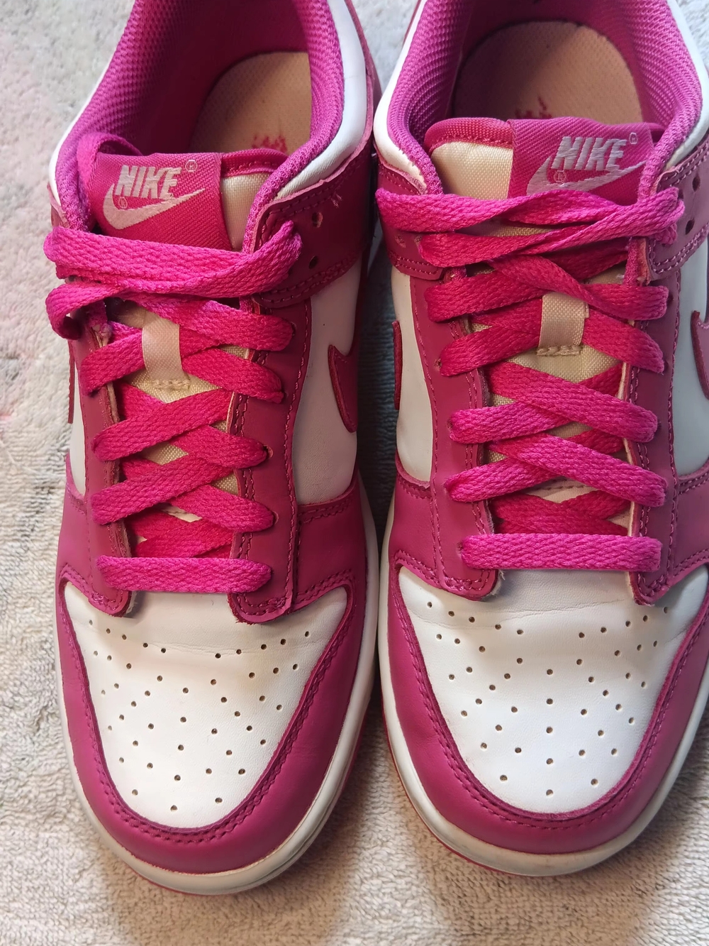 Nike Kids Pink and White Low-Top Sneakers